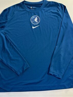 Nike Shirt Minnesota Timberwolves NBA City Edition Long Sleeve Shirt Sz Large